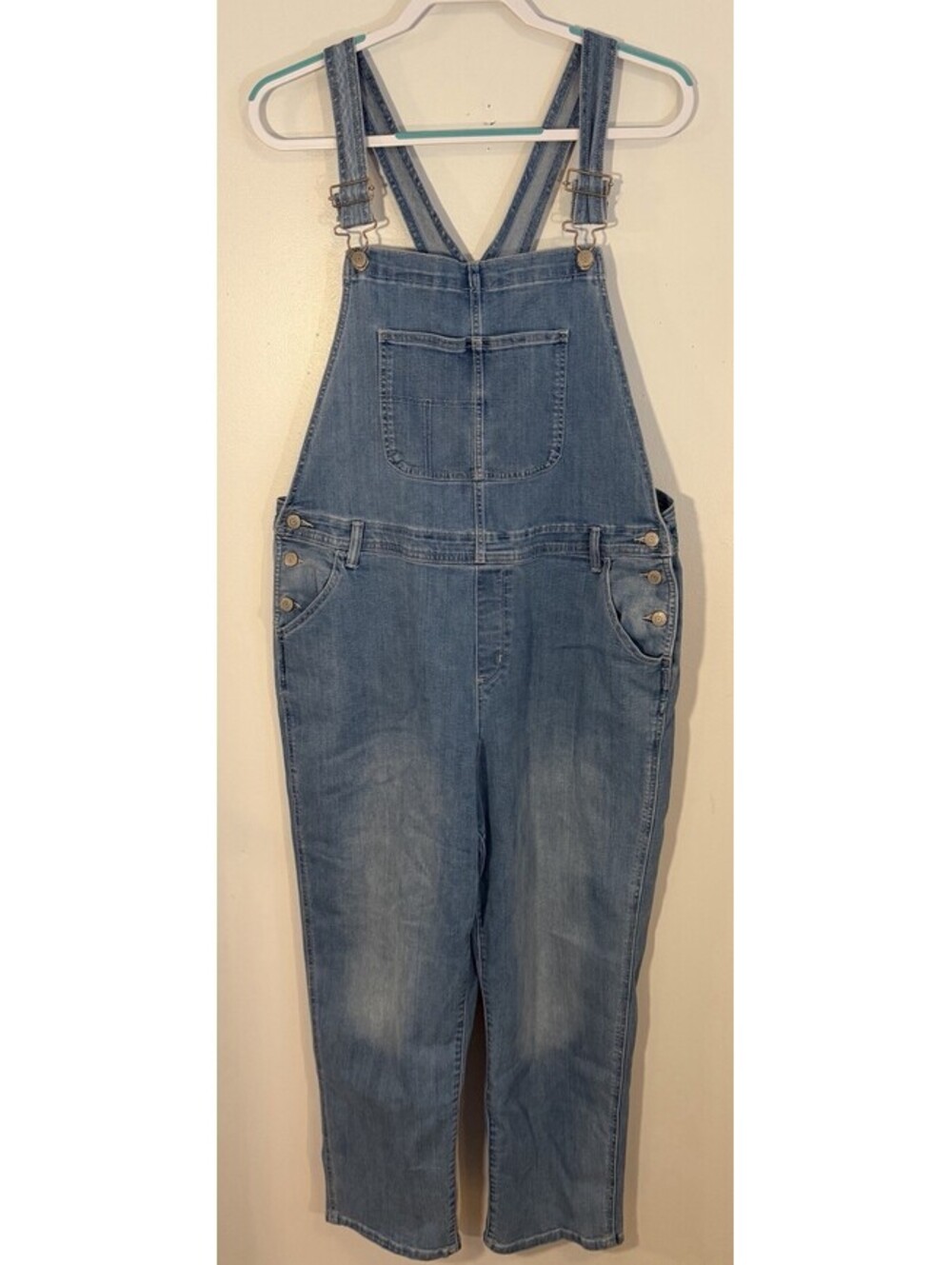 Sonoma Women’s NWT Light Wash Denim Overalls Jean Bib Jumpsuit Romper XL